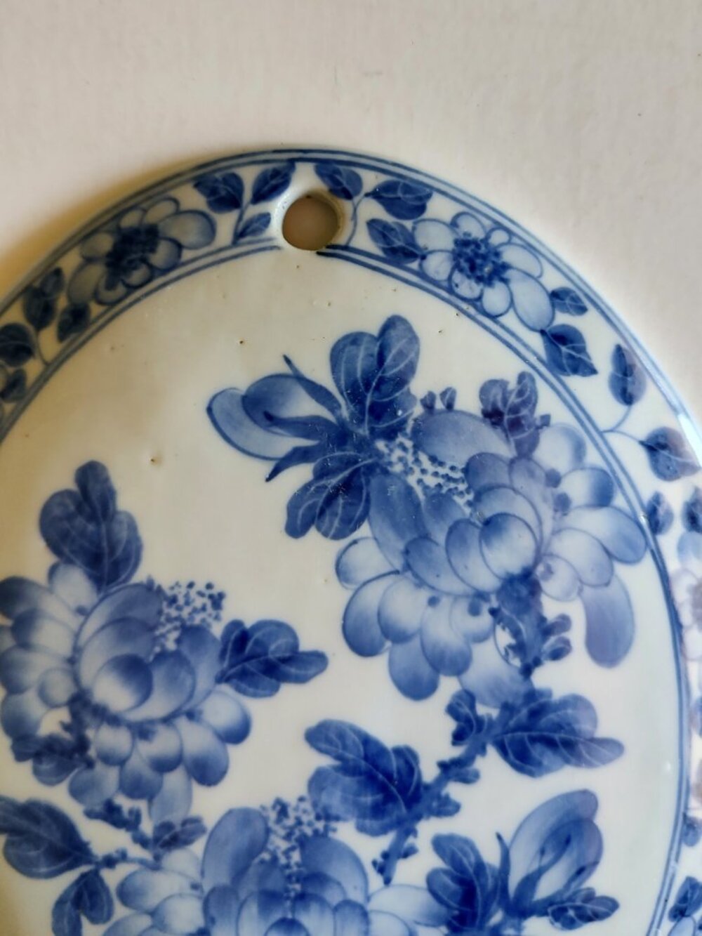 Rare Vintage Maitland Smith Oval Candle Sconce - Blue Floral Chinoiserie Delft - Picture 10 of 10